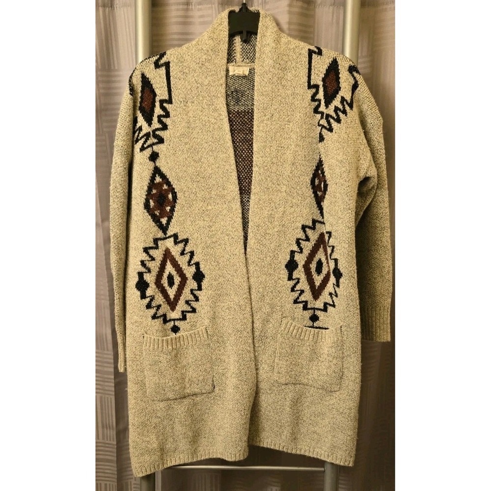 Debut Cardigan Sweater Sz Medium Women  Long‎ Aztec Print Western Boho Southwest